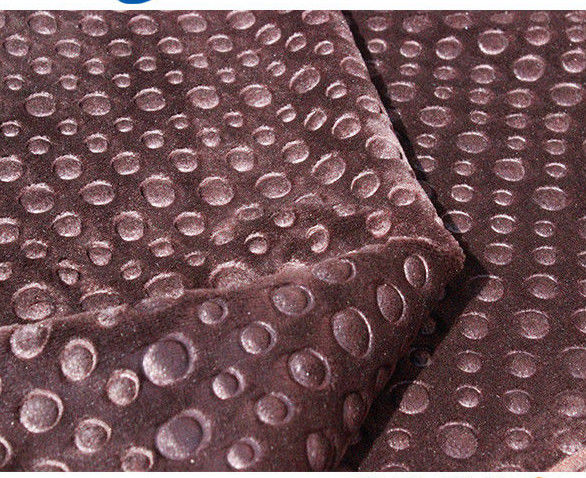 Knitted Polyester Fleece Fabric For Curtain / Hometextile Embossed Fleece Fabric